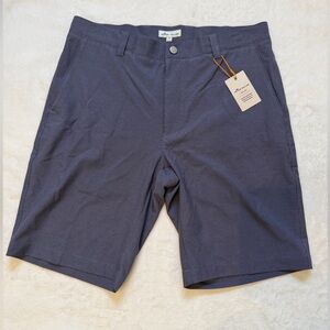 Peter Millar Size 34 Dark Blue Flat Front Shorts